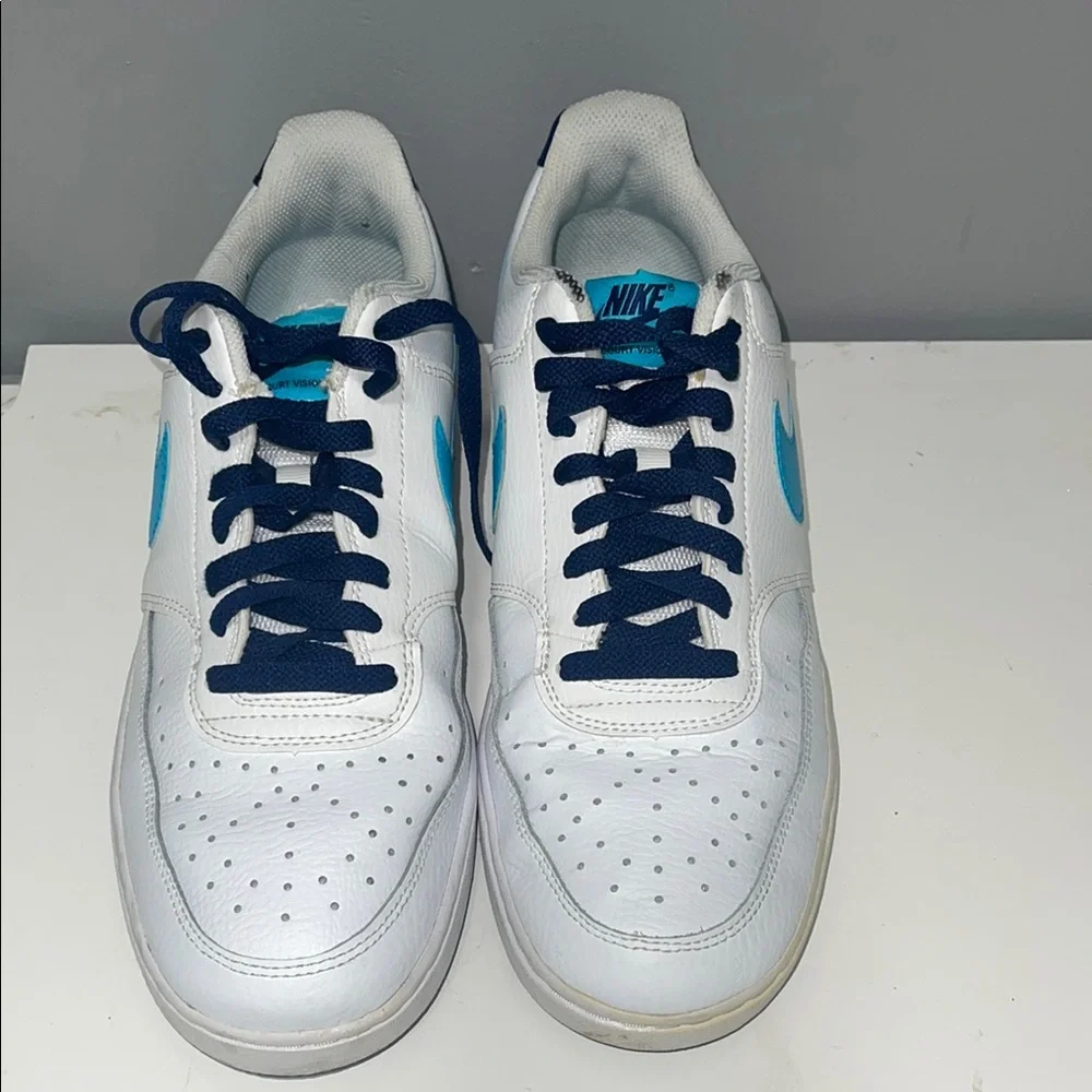 Nike Court Vision Low White‎ Laser Blue Navy Sneakers DM1187-100 Mens 10.5